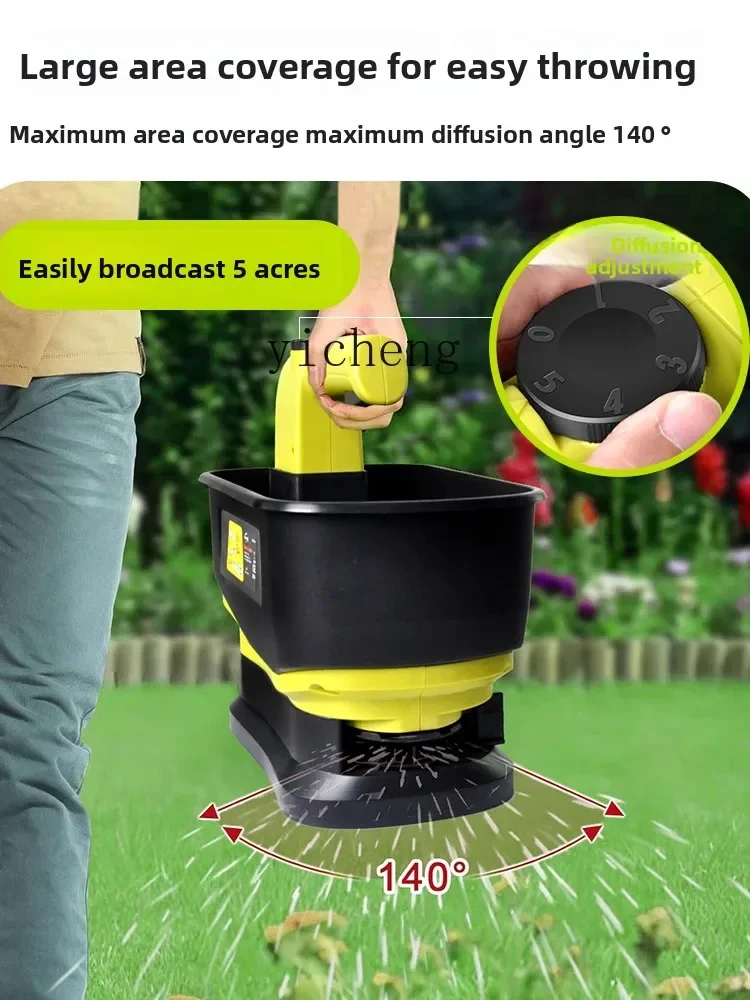 TQH Handheld Seeder Automatic Spreader Agricultural Electric Fertilizer Spreader Feeder Magic Grass Seed Vegetable Heart