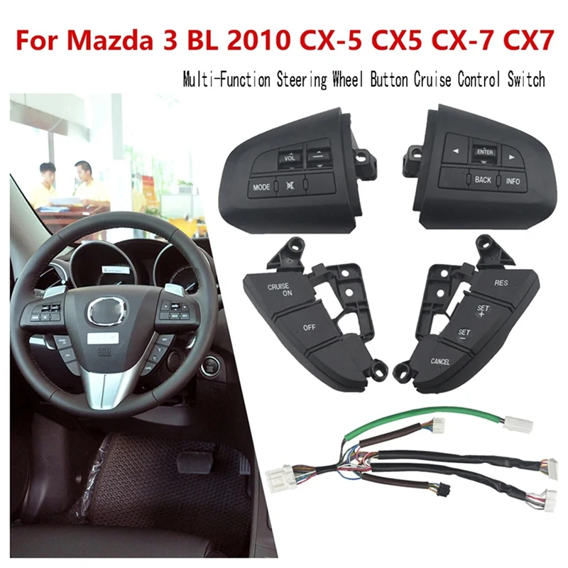 

Multi-Function Steering Wheel Button Cruise Control Switch For Mazda 3 BL 2010 CX-5 CX5 CX-7 CX7 Volume Control Switches