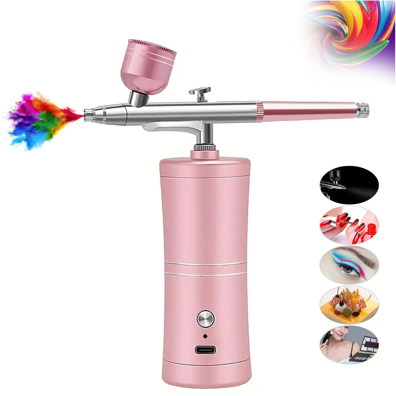 

Portable Nail With Compressor Airbrush Nail Art Painting Kit Mini Airbrush for Cake Painting Hand Sprayer Gun Airbrush