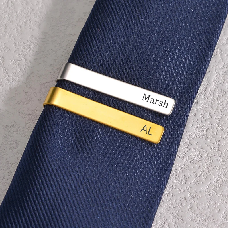 Letdiffery Custom Eye Photo Business Tie Clip Men Women Stainless Steel Engrave Name Bar Necktie Wedding Office Accessories Gift