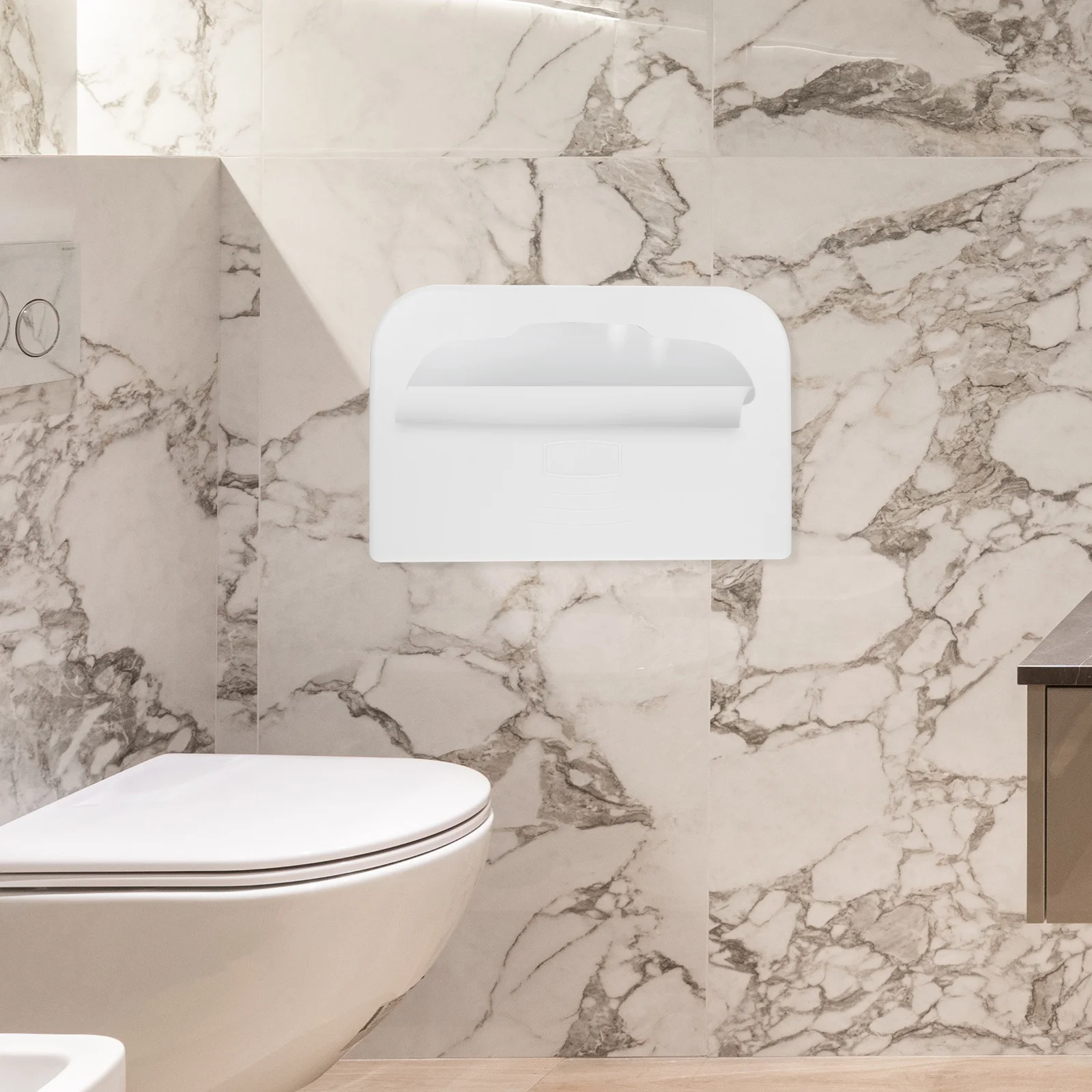 

Paper Toilet Seat Cover Holder Plastic Rack Decorative Dispenser Reusable Public Restroom Container