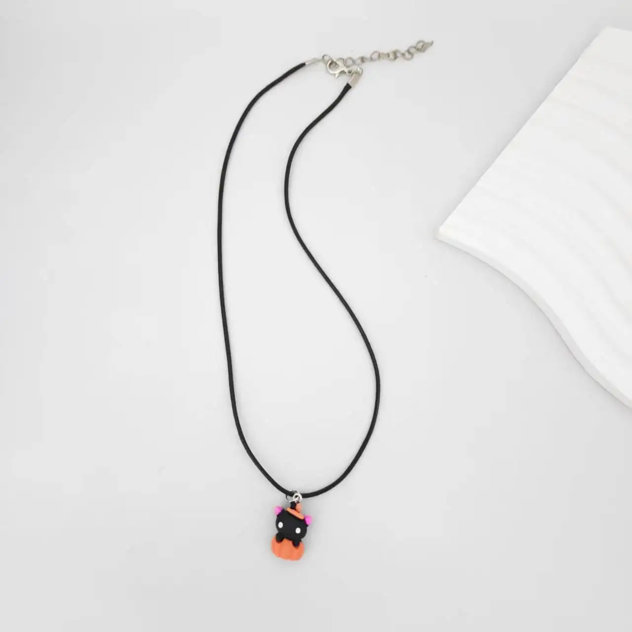 

Sweet Cool Black kitten With Pumpkin pendant choker collar Choker Neck Accessories Children Halloween Necklace for women