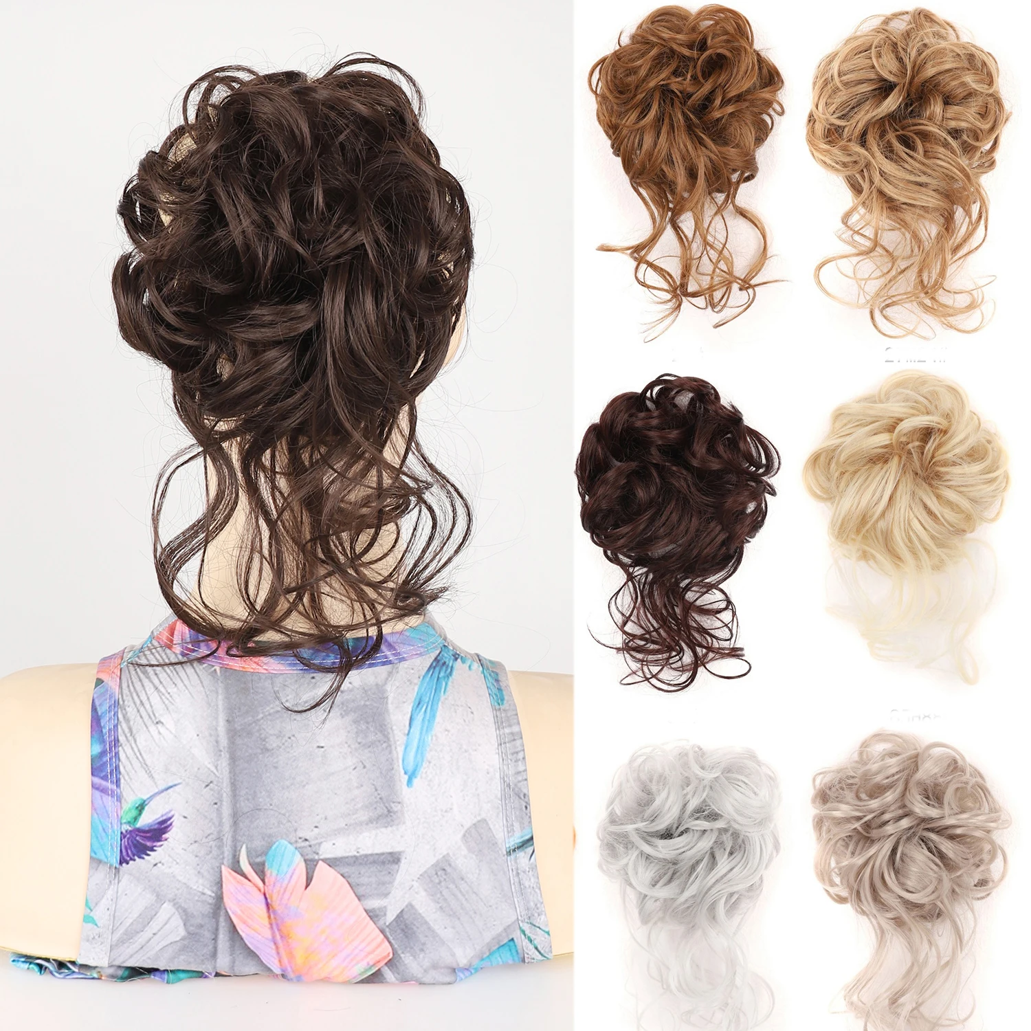 

Women's Synthetic Messy Curly Hair Bun Chignon Extension Scrunchie Updo Stylish Quick Daily Casual Party Hair Accessories