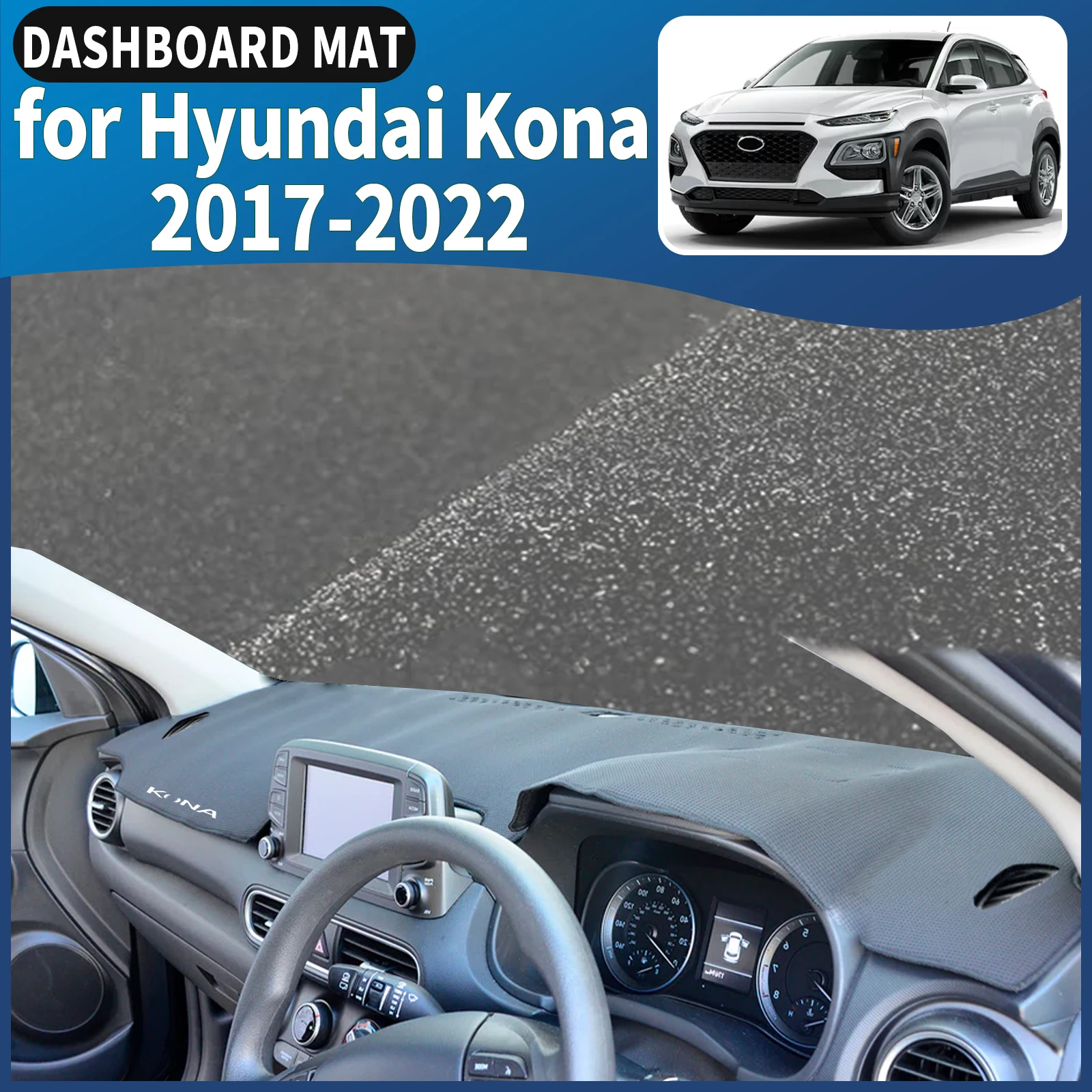 

fit for Hyundai KONA 2017 2018 2019-2023 N-Line Dashmat Dashboard Cover Pad Protective Carpet Car Accessories DashMat Sunshade