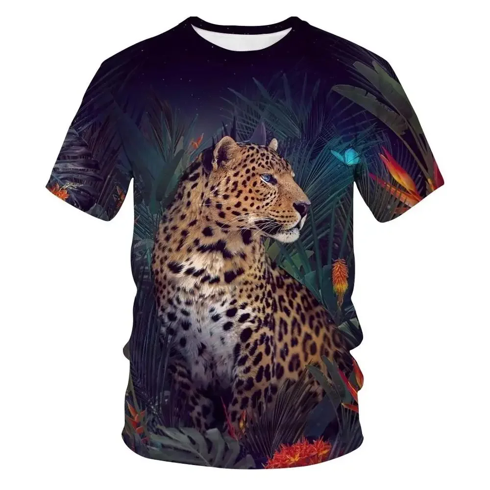 

New 3d Cheetah Shirt Animal Leopard Print Animal T Shirt 3d Print Men's Top Summer Street Sweatshirt Lightweight Breathable