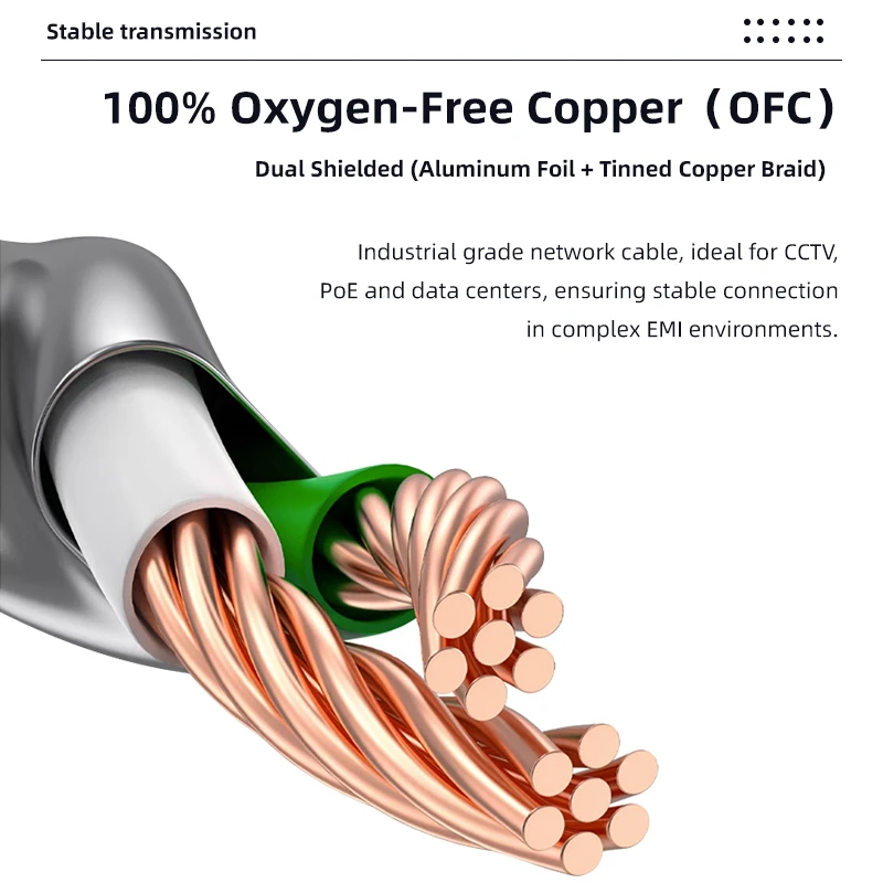 BYXGD CAT5e CAT6A Industrial Drag Chain Cable High Flex Modified PVC Pure Copper Gold-Plated RJ45 Custom Length Factory Direct