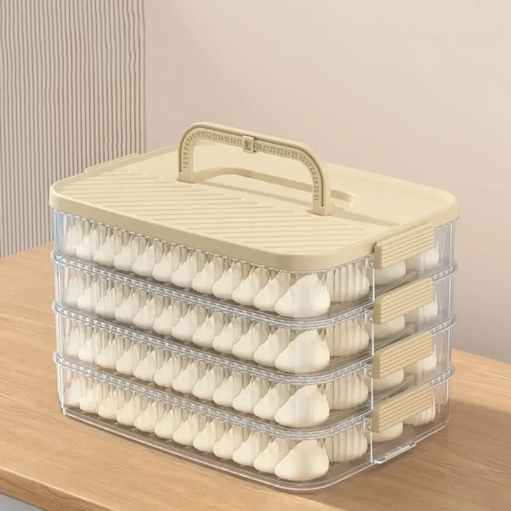 Plastic Frozen Dumpling Storage Box Large Capacity Multi-layer Wonton Storage Box with Lid Quick Freezing Food Storage Container