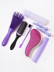 8PCS Comb Hair Brush Set, suitable for both men and women, suitable for long, thick, and curly natural hair