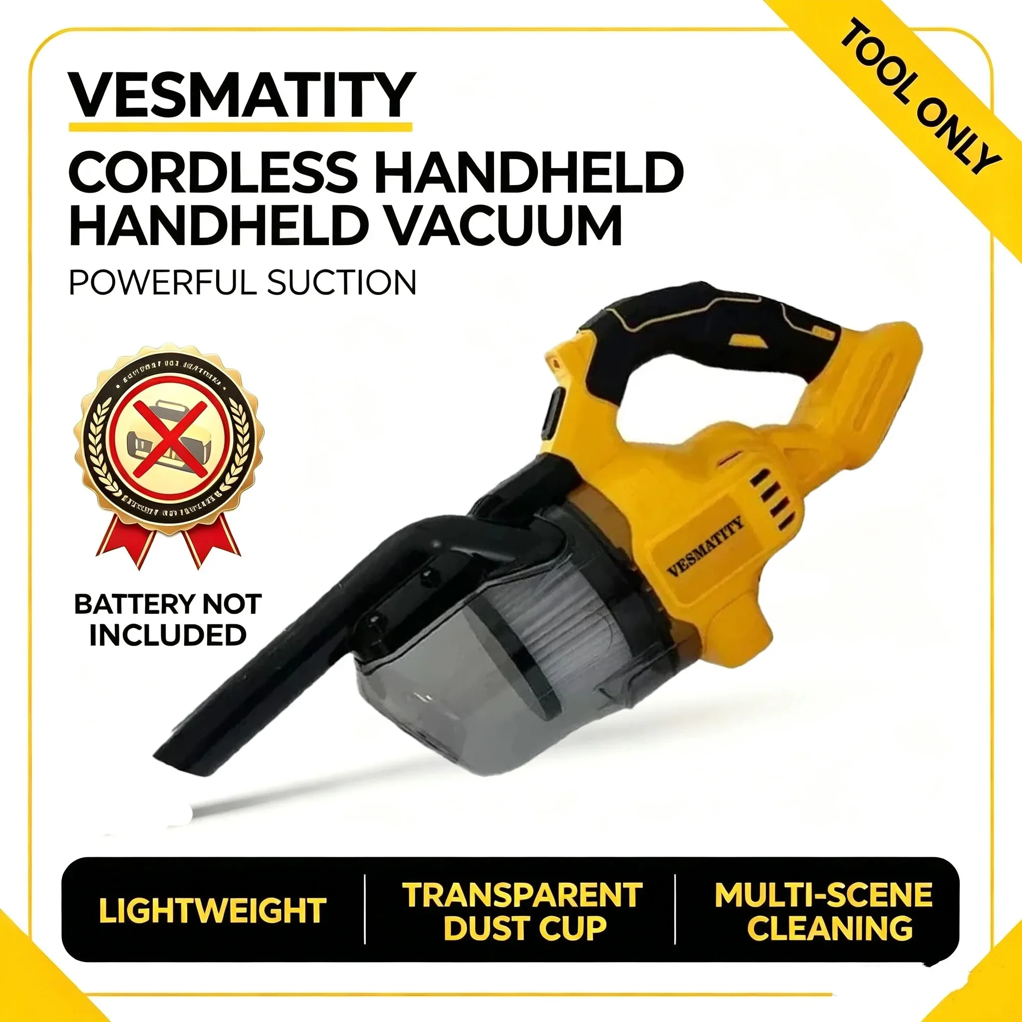 5 in 1 Cordless Handheld Vacuum 400W Dry Electric Vacuum Cleaner, Multi-use for Floor Carpet Home Car Cleaning Compatible