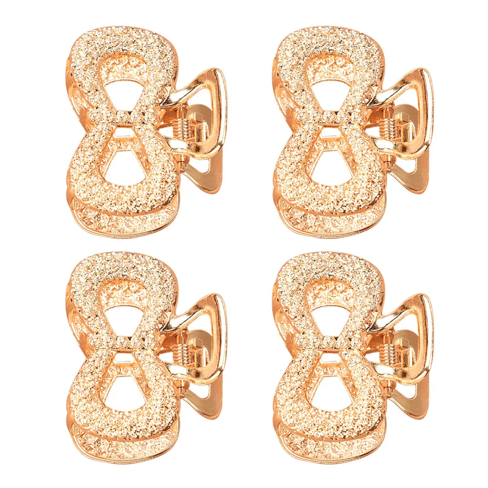 4 Stück Haarklammern aus Metall, klassische Schleifenform, starke, rutschfeste Haarklammer für Styling, Schneiden, Dusche, langlebig, modische Haarkrabbe