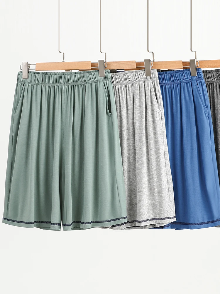 

Men's Modal orts Summer Thin Home Wide Leg Pants Casual Loose Fit Pure Color Comfortable Home Clothes ort Length