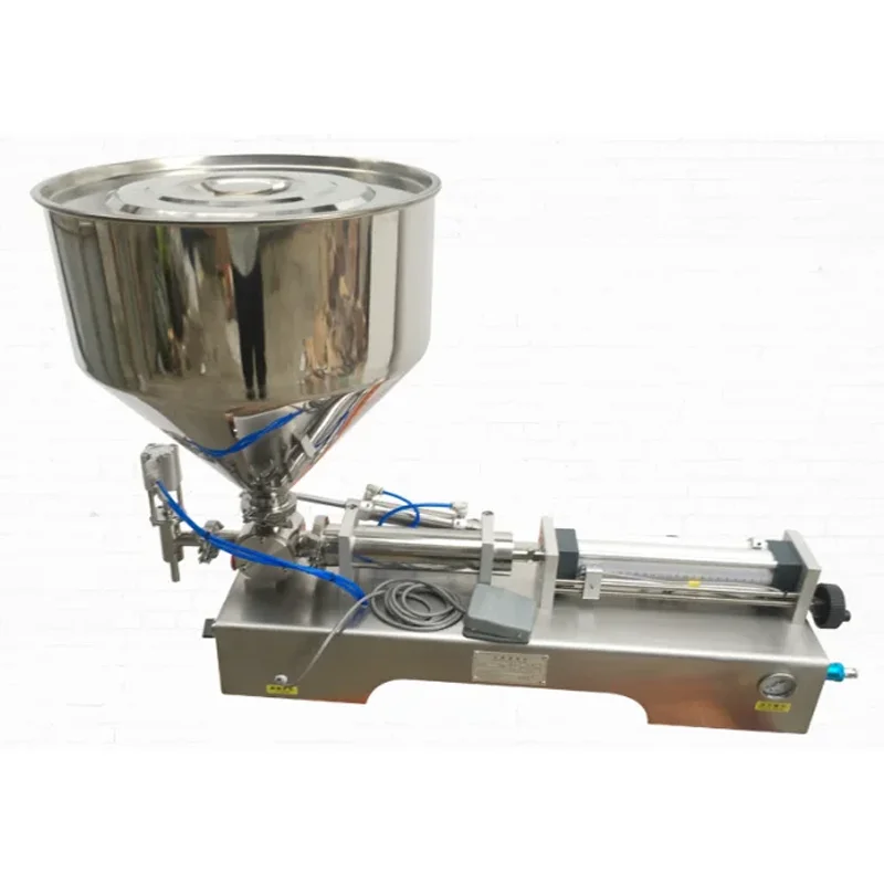 

manual paste filling machine quantitative liquid wine, honey sauce, edible oil, small packaging equipment.