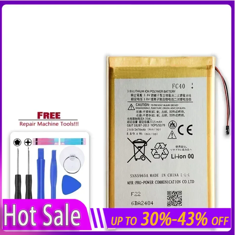 

Аккумулятор FC40 SNN5965A 2315 мАч для мобильного телефона Motorola Moto G 3rd G3 XT1540 XT1541 XT1543 XT1544 XT1548 XT1550 XT1557 Bateira + NO