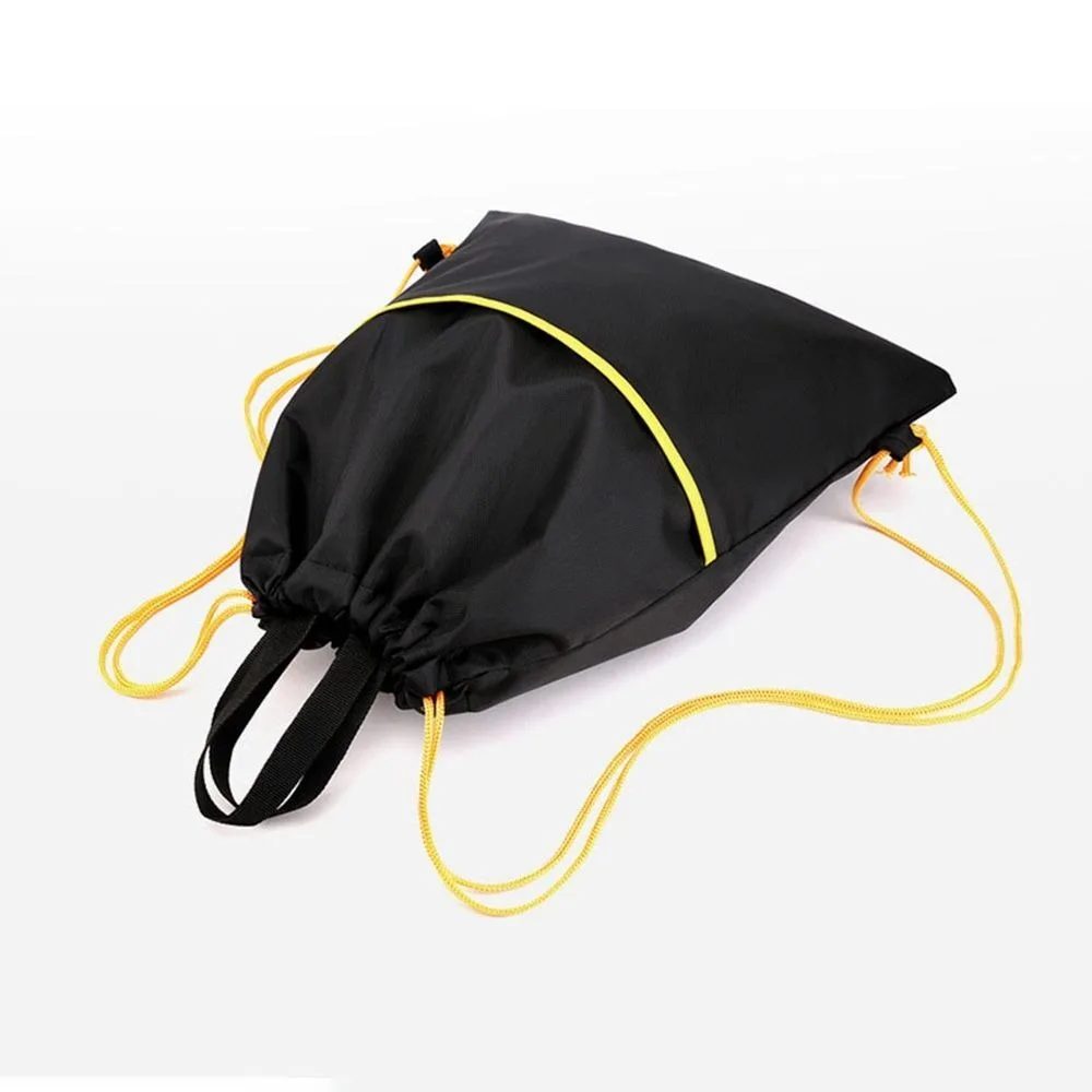 Drawstring Closure Waterproof Nylon Bag Two Pocket Portable Design Drawstring Bag Lightweight Construction Nylon Material