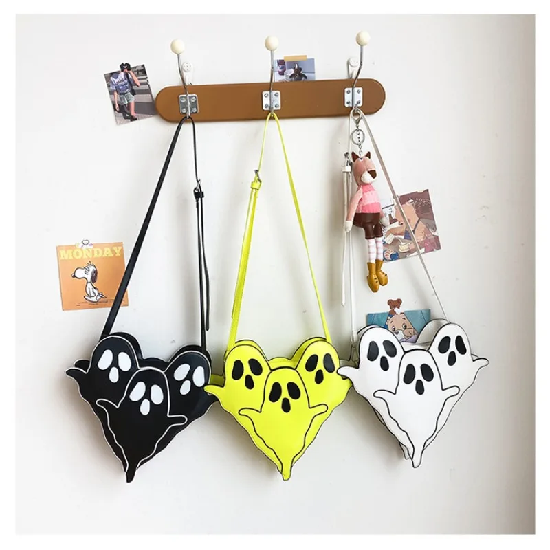 New European and American Fashion Spoof Fun Printing Ghost PU Cross -body Bag Funny Personality Soul Shoulder Bag Women