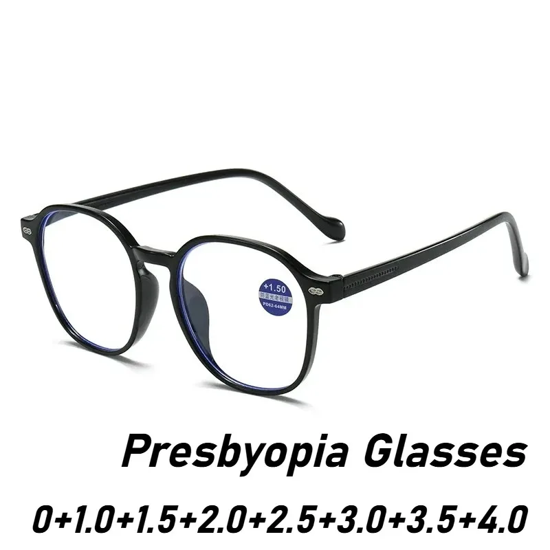 Neutrale ultraleichte Retro-Presbyopie-Brille mit blauem Licht, neue modische Lesebrille mit großem Rahmen, modische Brille
