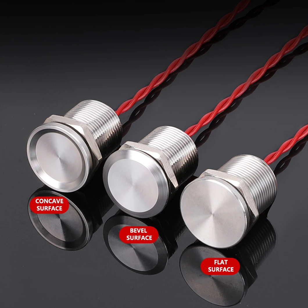 ABILKEEN 12MM IP68 Waterproof Piezo Electric Switch 1NO Momentary/Latching Pressure-Sensitive Switch