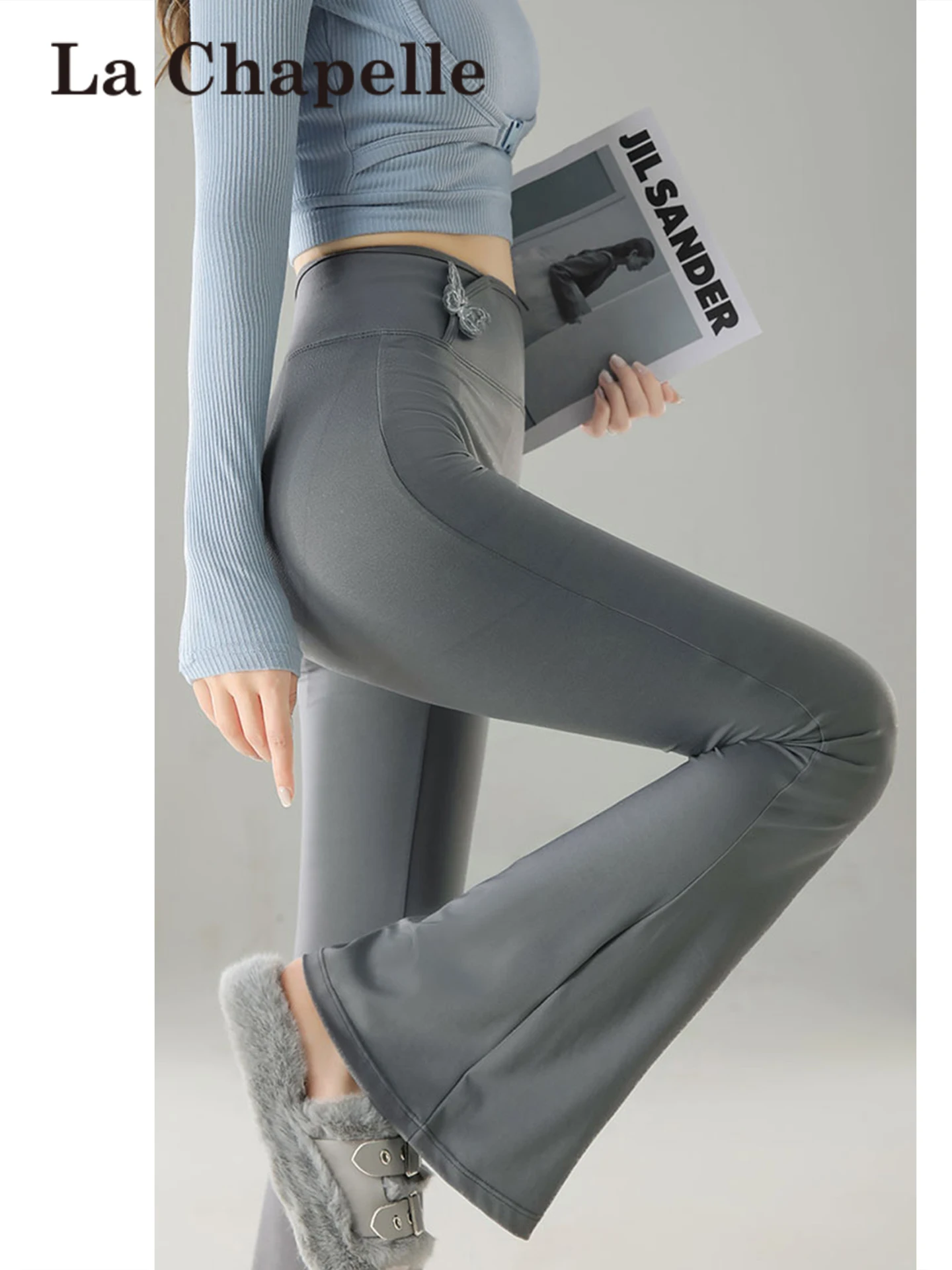 

Женские брюки для йоги La Chapelle с высокой талией, микро-клеш, эластичные, повседневные, удобные, весна-лето