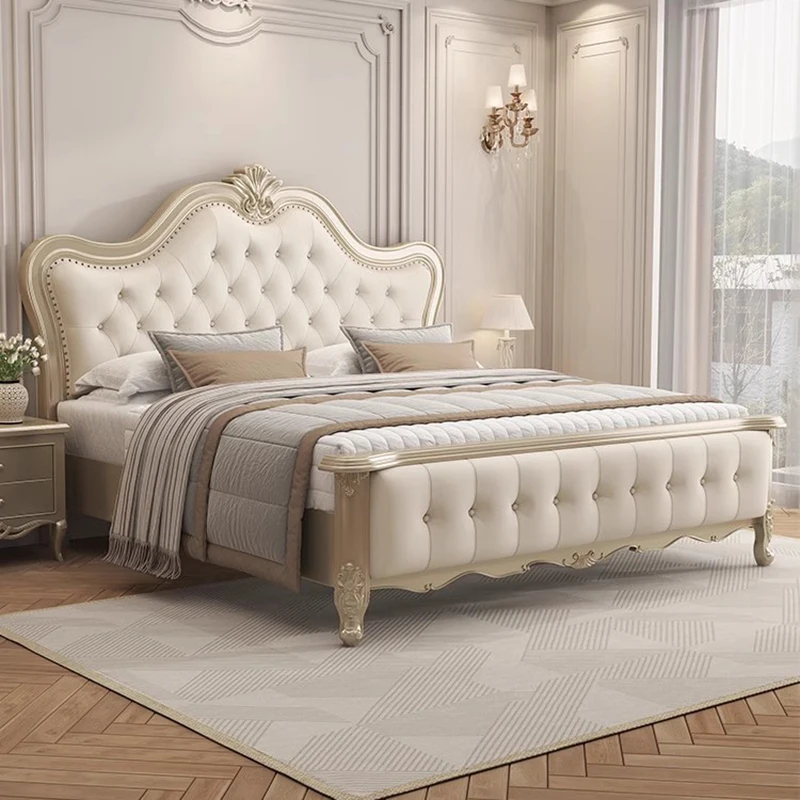 

Princess Leather Bed Bedroom Single Modern Capsule Multifunctional Bed Beauty Floating Sleeping Muebles Lounge Suite Furniture