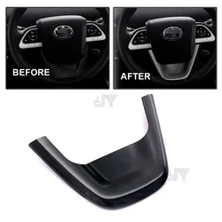 Black Car Steering Wheel Panel Garnish Trim Cover Accessories for Toyota Prius Prime PHV 2017