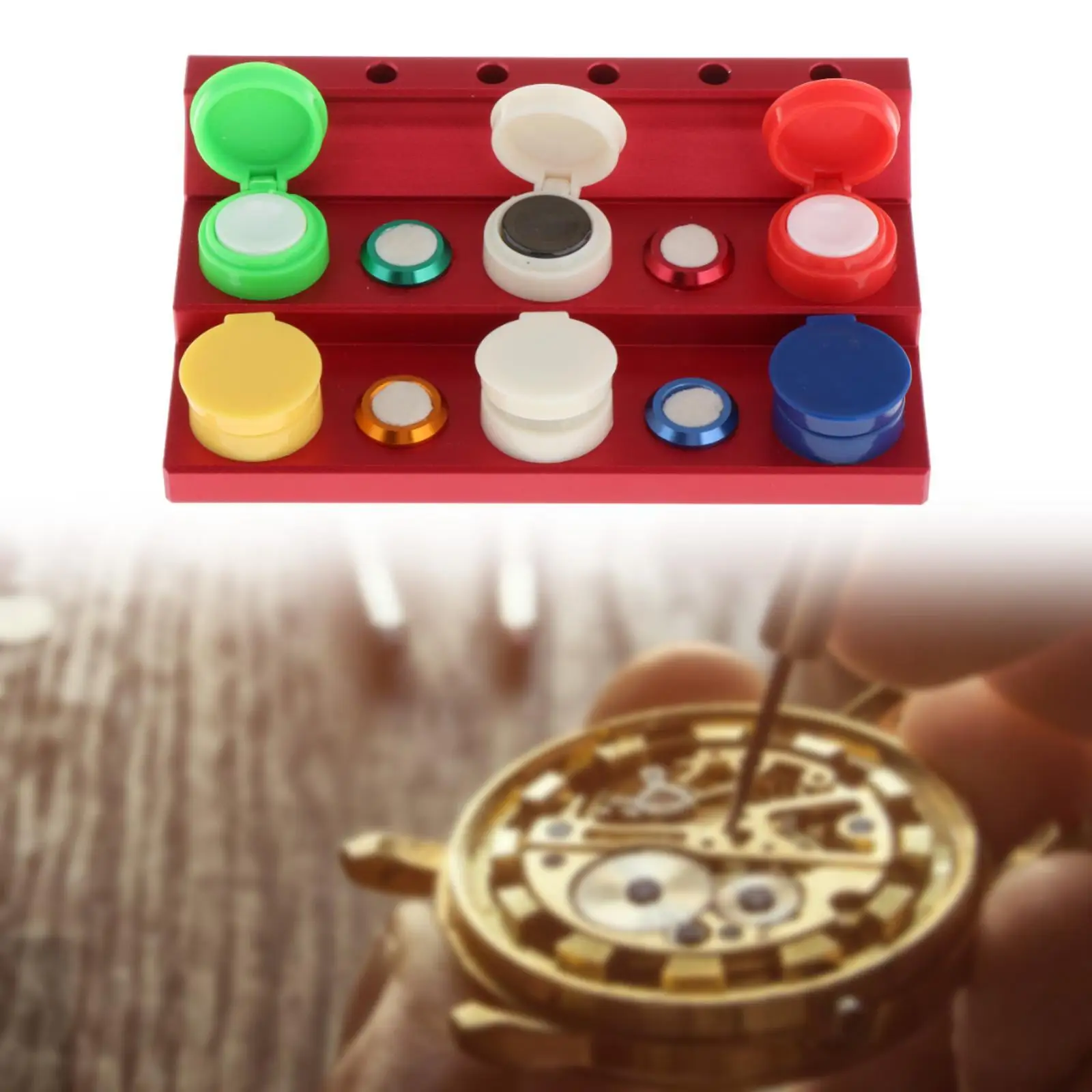 Watch Repair Oiler Kit Multifunctional with 6 Cups Professional Watch Oil Cup Holder Watch Oil Cup Stand Watch Oil Dip Tool