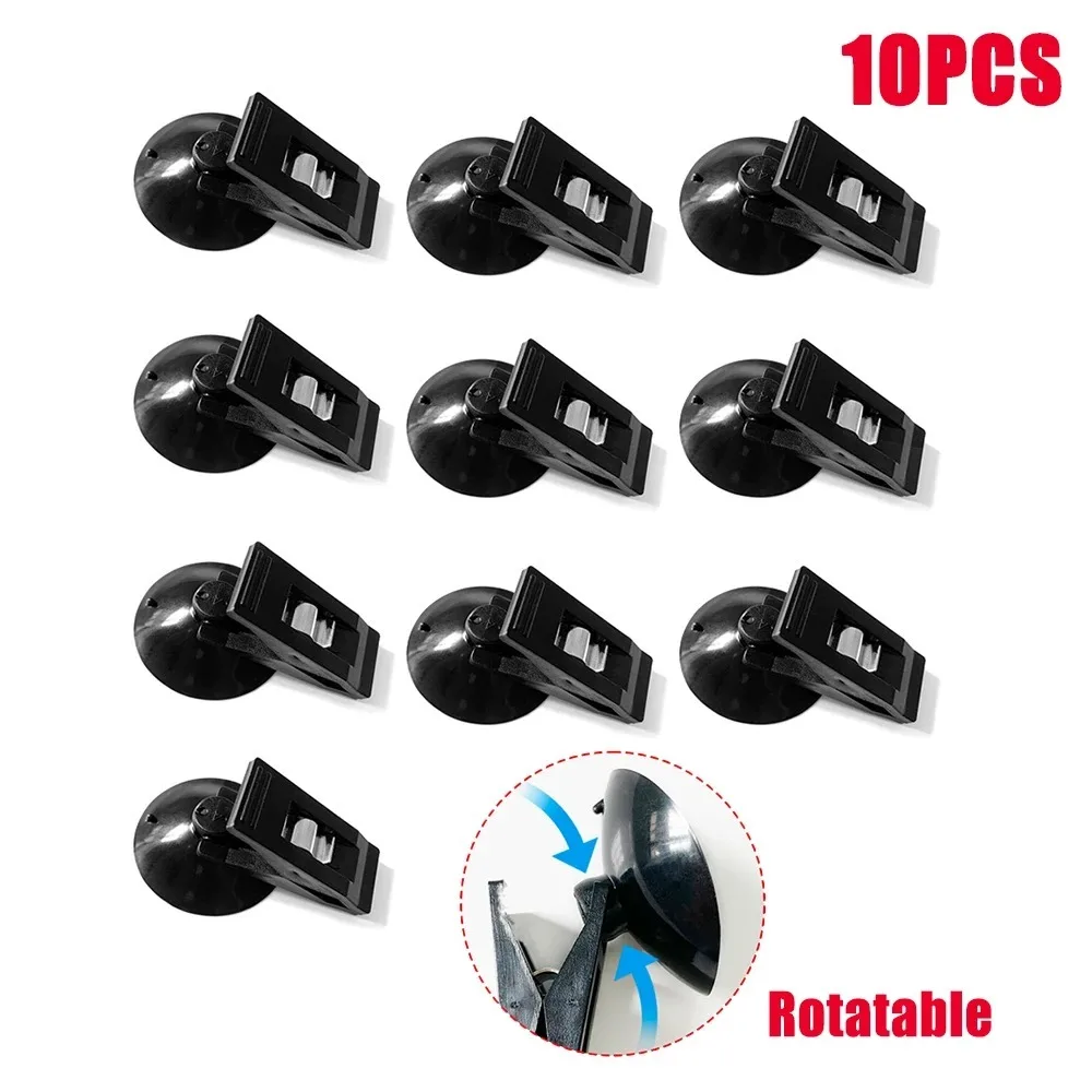 10PCS Car Window Sucker Clips Hook Car Interior Plastic Clip Multifunctional Clip Cards Suction Cap Clips for Sunshade Curtain