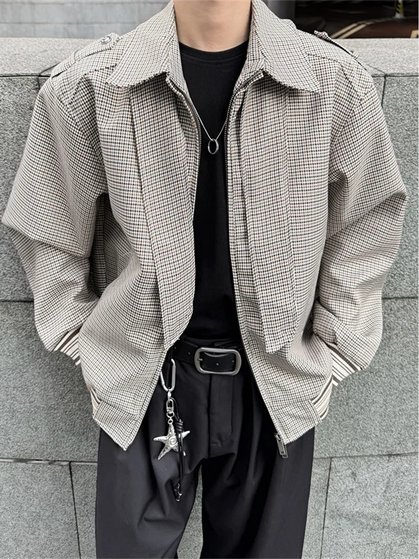 

Мужская куртка с отстегивающимся воротником и узором, в американском стиле, модная, осенняя, повседневная верхняя одежда