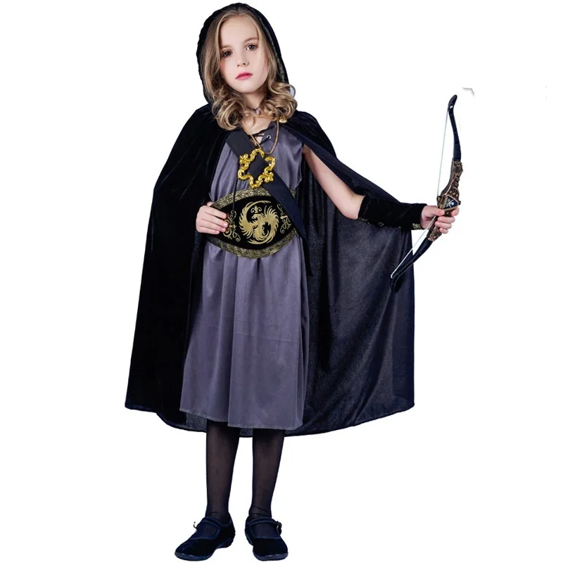 Low Price Jungle Archer Cosplay Black Suit Uniform Mystery Costume Halloween for Girl