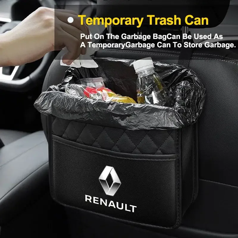 

Car Backseat Organizer Multifunction Leather Interior Hanging Storage Bag For Renault Duster Megane 2 3 Clio 4 Captur Fluence RS