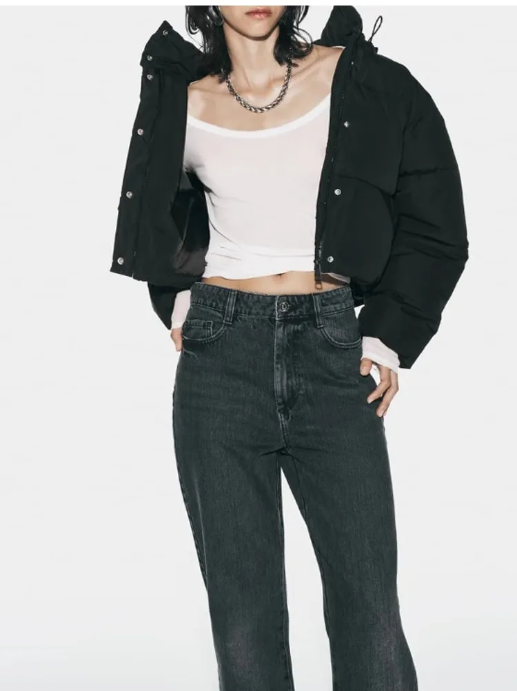 

Faionable ort Хлопковое пальто-бут для женщин Повседневное пальто с капюшоном и воротником-стойкой Свободный крой Осень-зима Новое поступление 638203