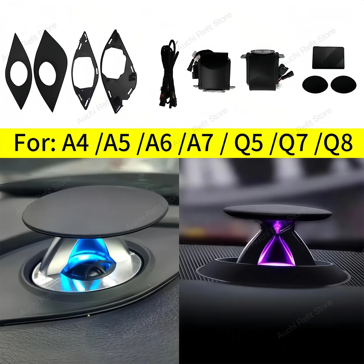32 Farben Heben Hochtöner Lautsprecher für Audi A4 A5 A6 A7 A8 Q5 Q7 Q8 C7 C8 B9 Auto Instrumenten tafel LED elektrische Höhen horn Refit