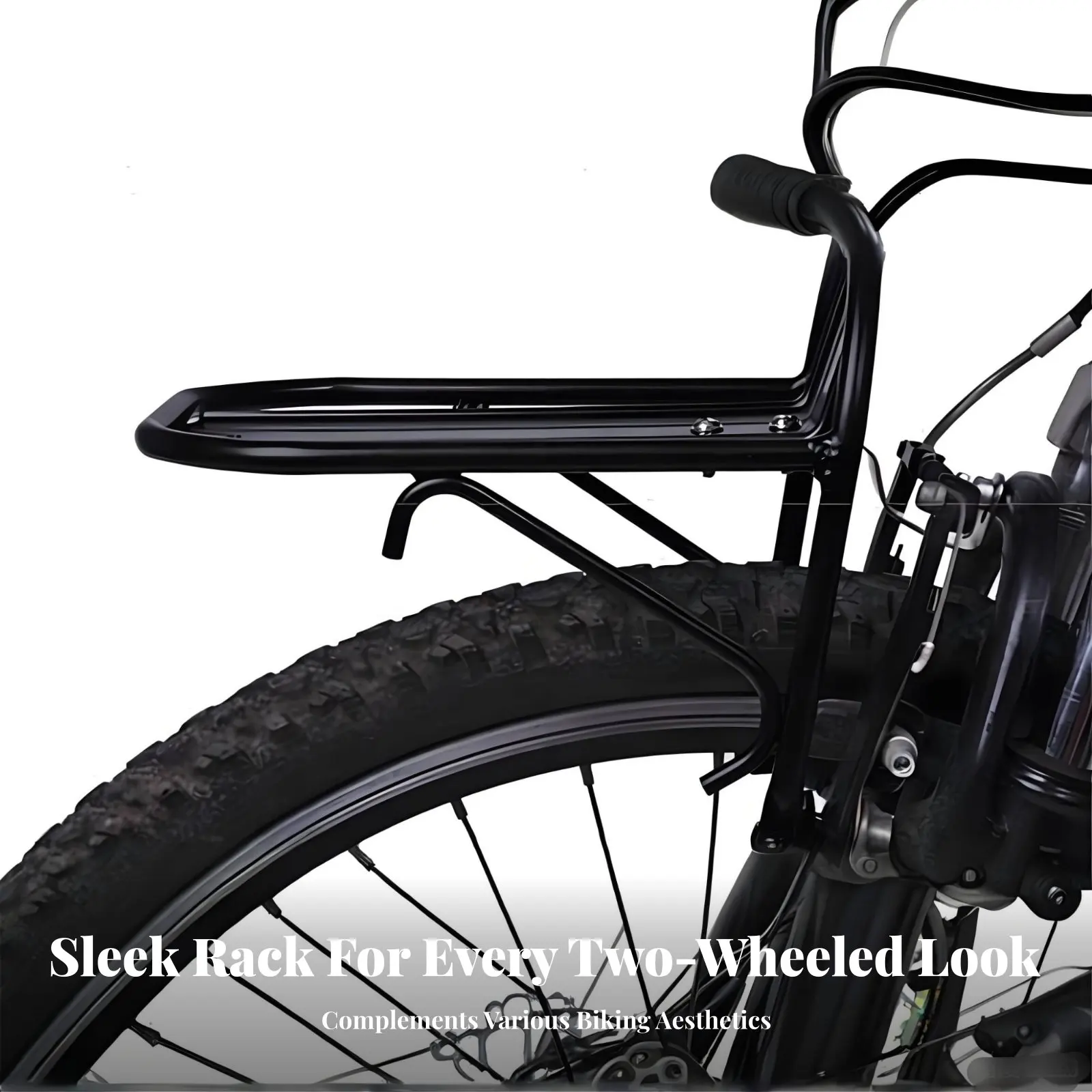 

Cycle Front Rack Sturdy Duty Bike Front Rack Front Luggage Carrier Wide Compatibility Universal Fit for Commuters, Shopping