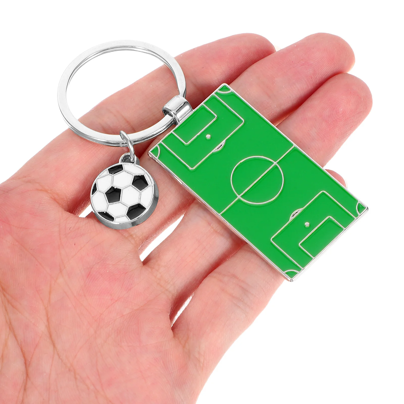 

2Pcs Mini Football Field Keyring Pendant Stylish Zinc Alloy Key Chain Accessory for Keys Bags Phones Cool Giveaway Present