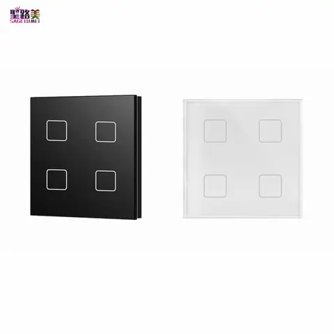 4 Button Glass Wall Mounted Touch DALI Panel Controller  Proximity Sensing / Encoding Switch Select Addresses For LED Lights