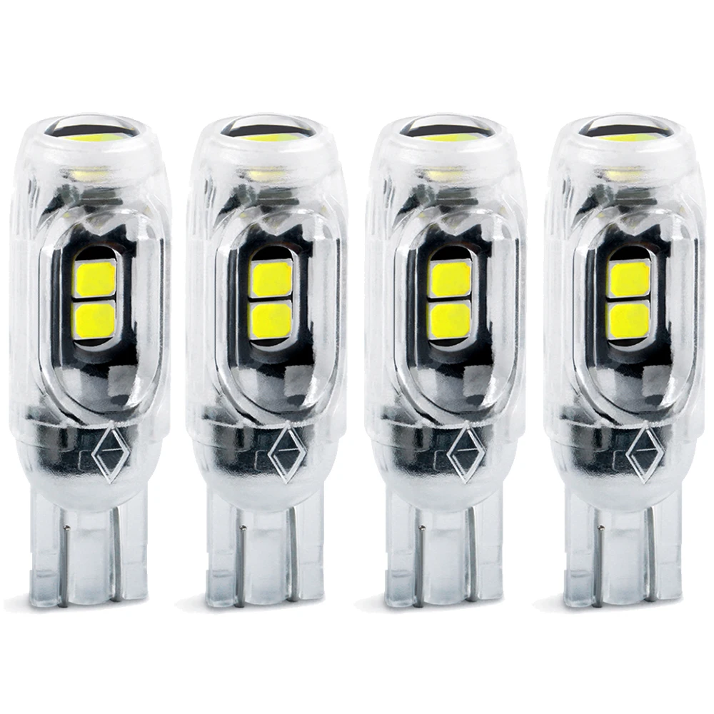 

4PCS W5W T10 LED Bulbs 2835 5SMD 12V 6500K White 194 168 Transparent Decorative lights Car Interior Map Dome Parking Auto Lamp
