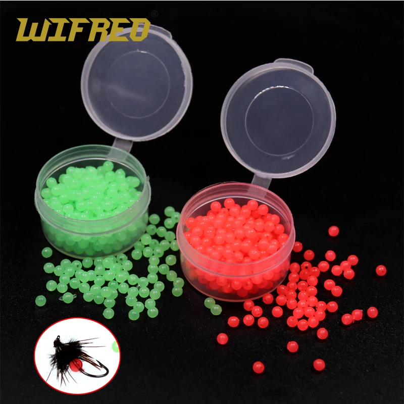 Wifreo 200 sztuk Luminous miękkie koraliki na jajko mokre wiązanie muchowe Mini Rig koralik Sea Fly Fishing Lure plastikowe Sabiki Making koraliki materiały