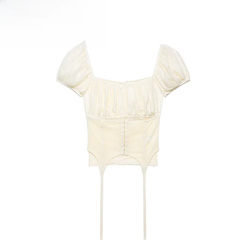

Fashionable Lace Patchwork Bralette Style Top Women's Spring New Arrival ZR ZA Elegant Style Standard Version Polyester Fiber