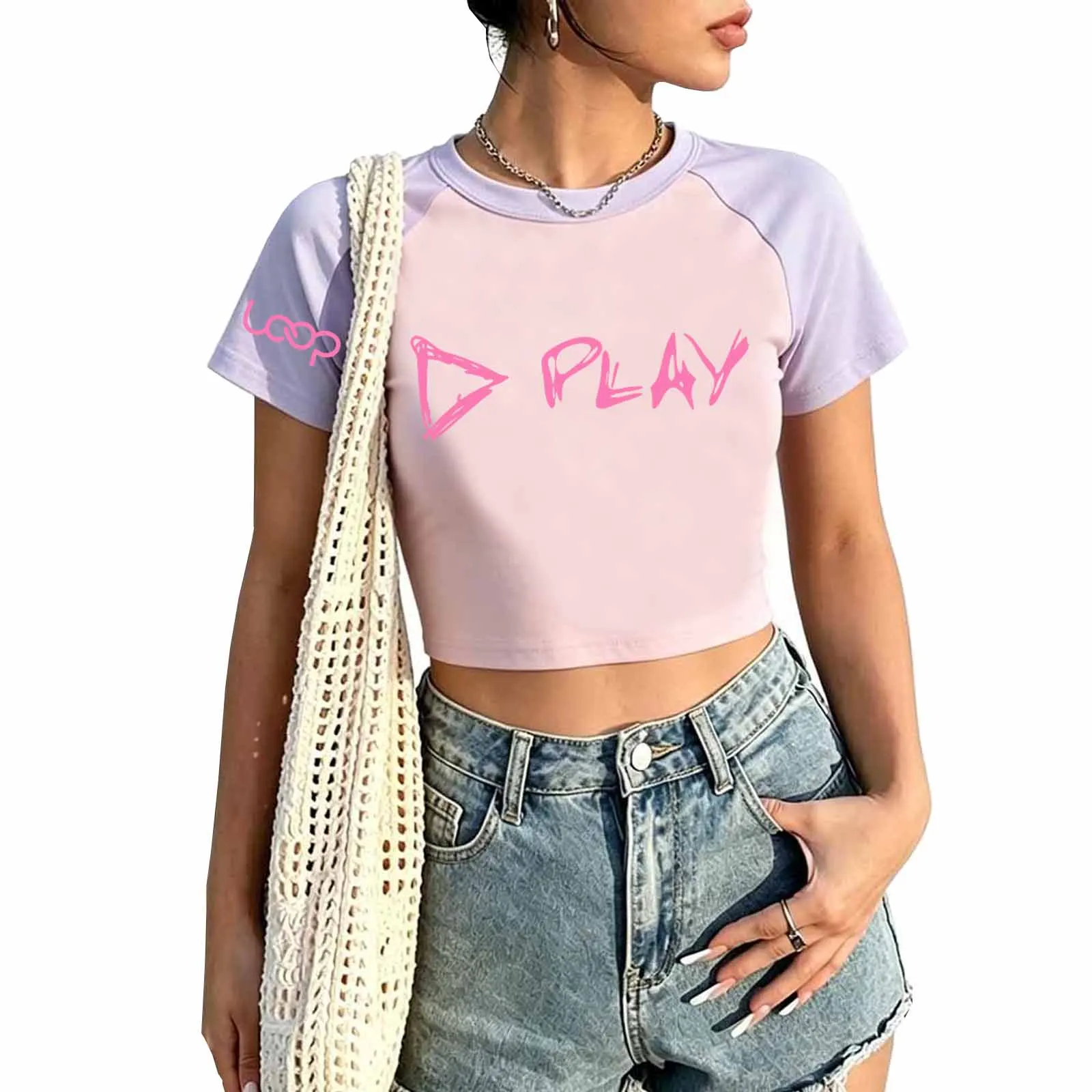 Ed Sheeran Play Ed Sheeran Loop Tour Crop Tops T-Shirt Girls Fashion Women O-Neck Short Sleeve