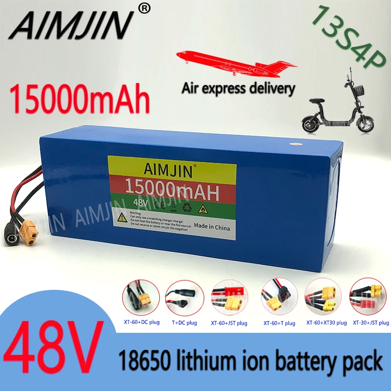 13s4p Brand New 48V15ah Li-Ion Battery Pack 15000mAh48V2000W for Citycoco Electric Scooter Battery with Built-in 50A BMS+Charger