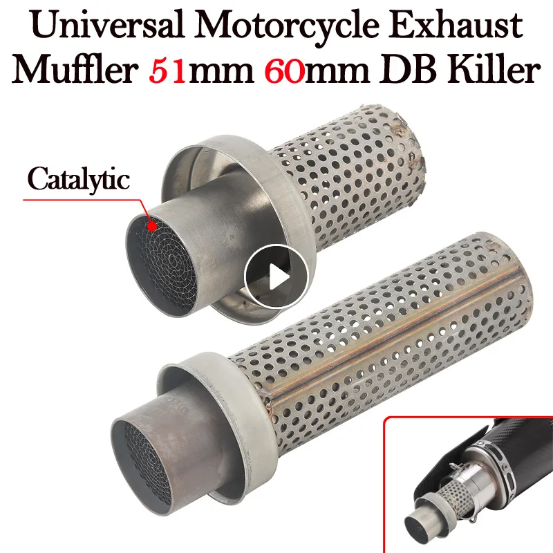 

50.8mm 60mm DB Killer Universal Motorcycle Yoshimura Exhaust Escape Moto Mesh Catalyst Damper Silencer Muffler Arrester Dit Bike