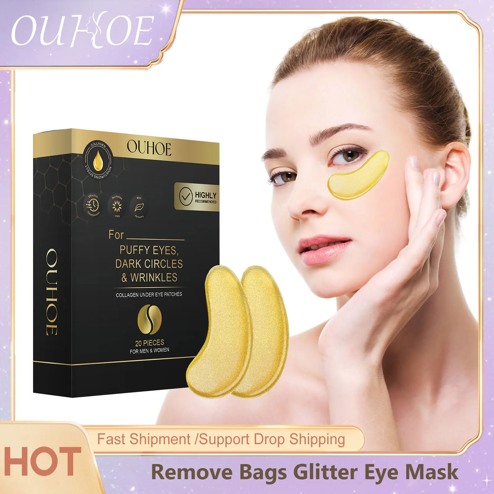 

Firming Glitter Eye Mask Improve Elasticity Brighten Tighten Sagging Skin Remove Dark Circles Nourishing Moisturizing Eye Masks