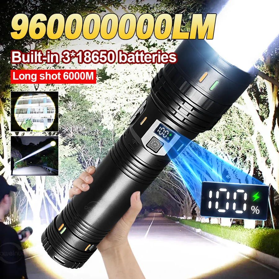 

Светодиодный фонарик высокой мощности, USB перезаряжаемый фонарик, тактический зум дальнего действия, уличный мощный фонарик, фонарь для кемпинга