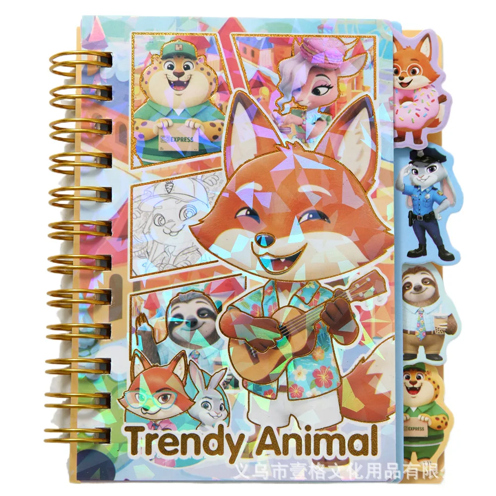 1 قطعة لمجموعة دفتر Zootopia الثقافية والإبداعية البرنز لفائف اليد دفتر الأستاذ الصغير المحمولة الكرتون جيب المفكرة دفتر