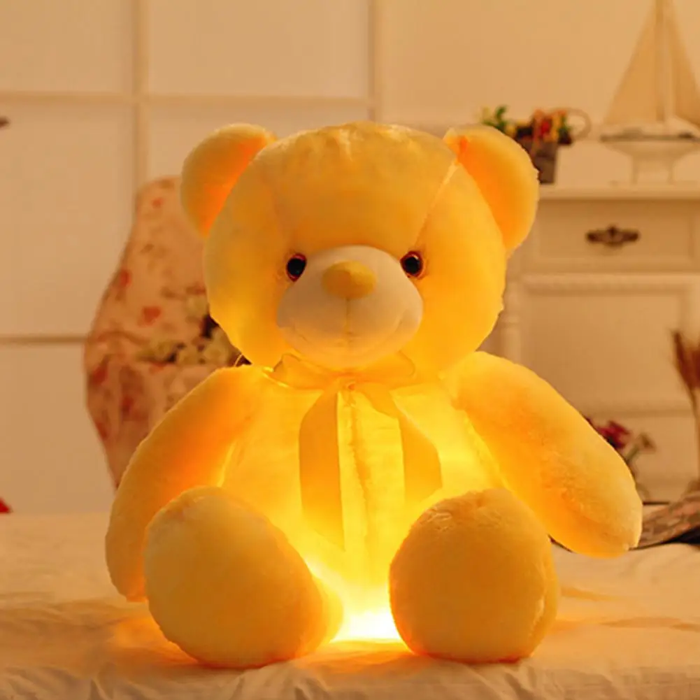 ตุ๊กตาหมีเรืองแสง LED สีสันสดใส ของเล่นตุ๊กตาหมีเรืองแสง ของขวัญคริสต์มาส ของขวัญวันเกิดสำหรับเด็ก