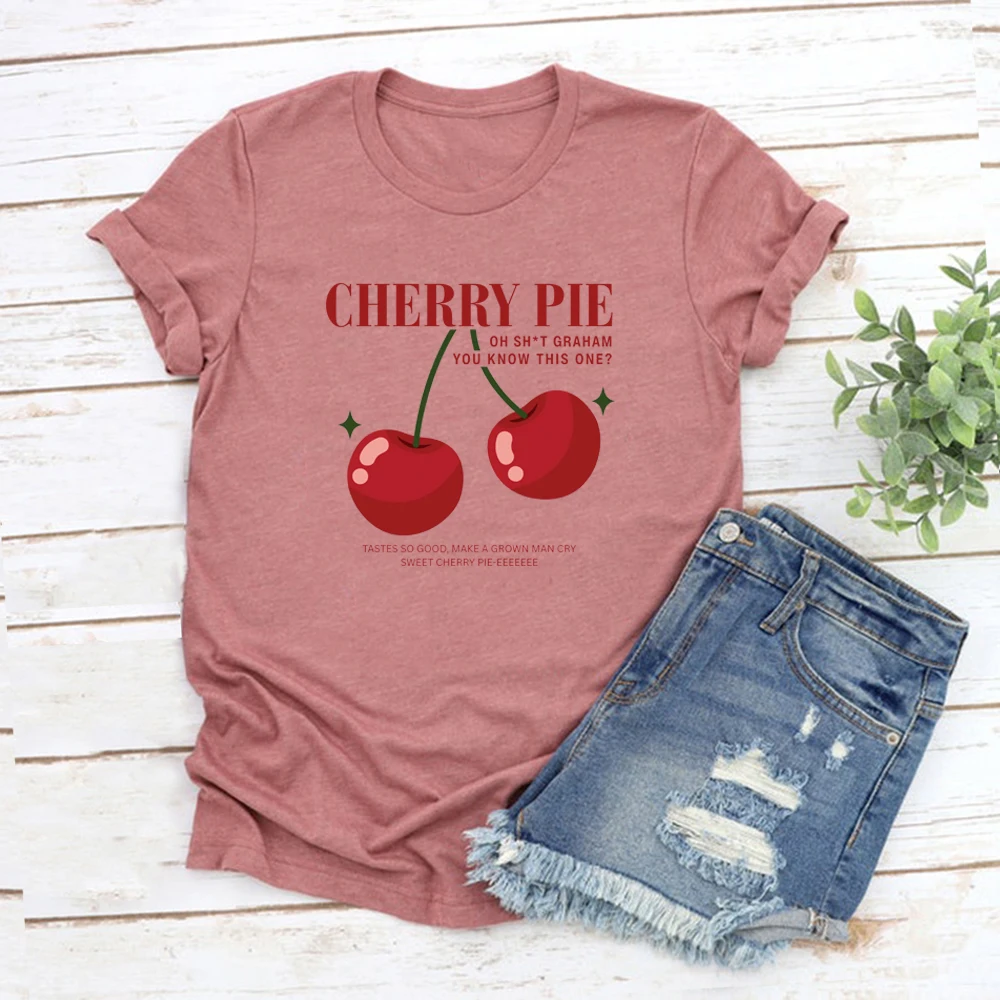 Cherry Pie Off Campus Series Merch T-Shirt Graham Shirt Retro Hockey Romance Graphic Tee Women Short Sleeve T-shirts Summer Tops