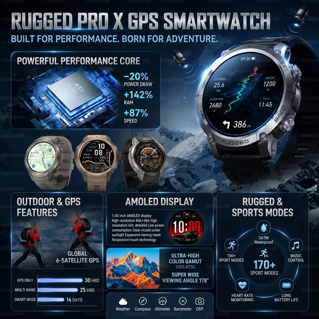 2026-Top Accurate GPS Smart Watch Offline Maps Download Compass Tracking 5ATM Waterproof Tactics Sport Smart Bracelet Men Gift