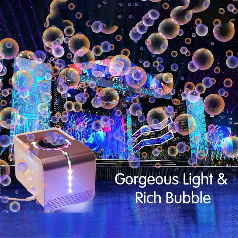 B05C- منفاخ فقاعات، منفاخ فقاعات أوتوماتيكي مع أضواء LED، صانع فقاعات لحفلات أعياد الميلاد الداخلية والخارجية #3