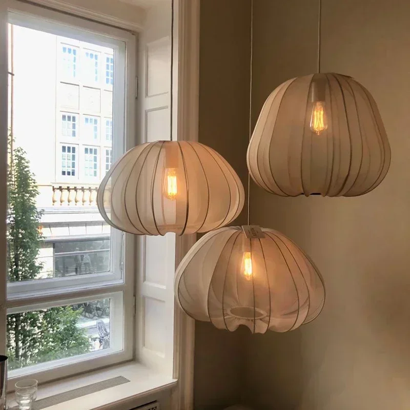 2024 Scandinavian Design Ceiling Lamps Fabric Lantern Chandelier Balloon Pendant Living Room Bedroom Restaurant Home Decor