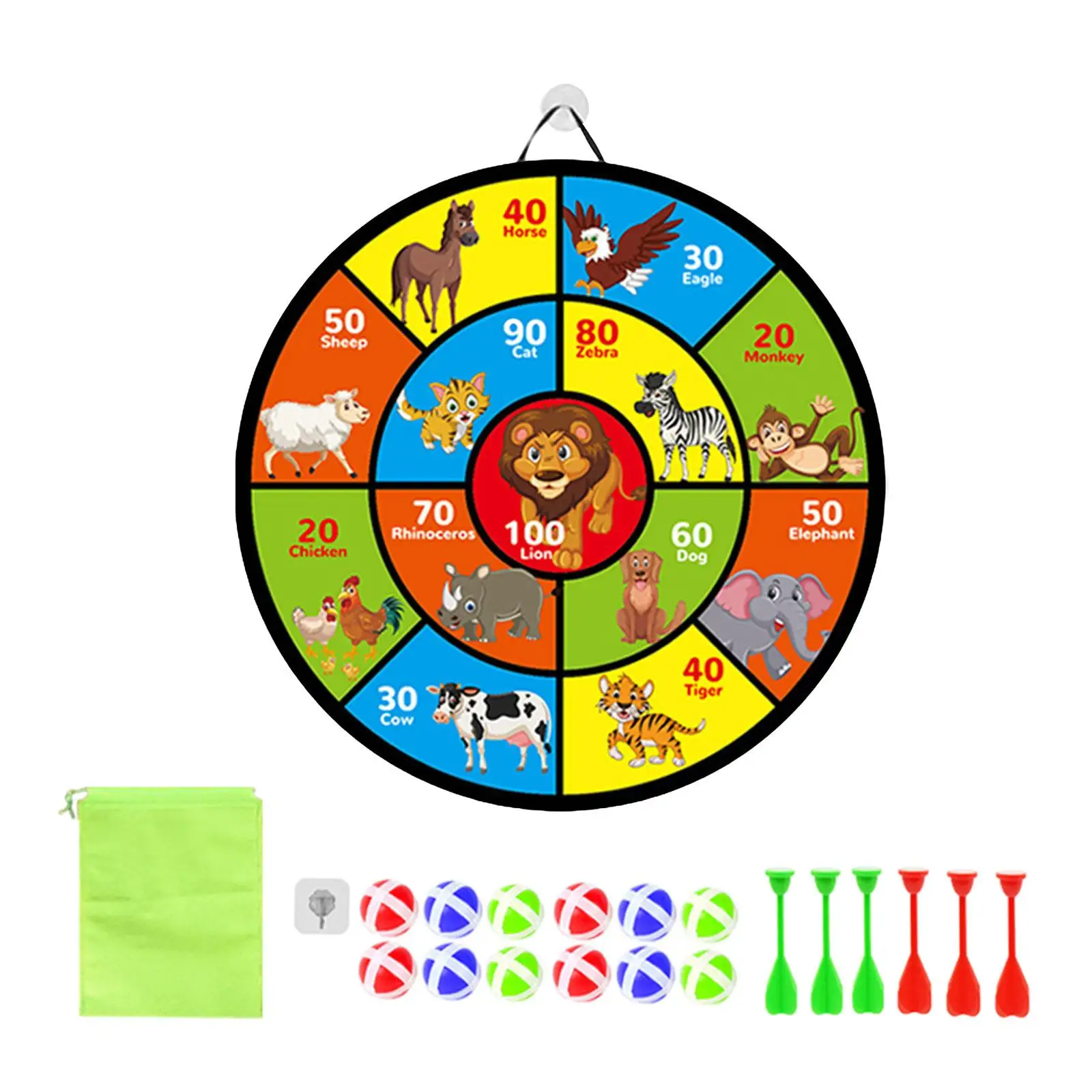 Dart Board for Kids Animal Theme Dart Games Dart Plate Set di giochi per freccette 29 \