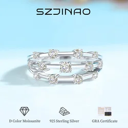Moissanite Ring for Women 925 Sterling Silver Girls Jewelry Wedding Band Trendy Anniversary Gift Madam Fine Jewelry